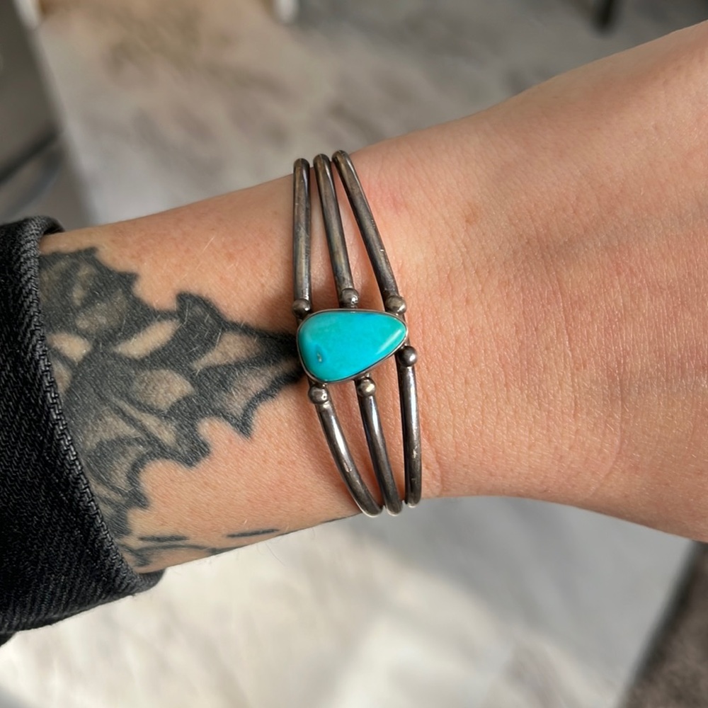 Sterling genuine turquoise bracelet.